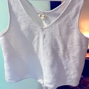 Madewell sleeveless white with front tie knot